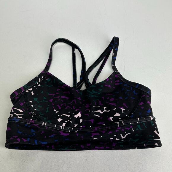 Lululemon Free Flow Sports Bra Shadow Wrap Multi Black workout yoga gym Size 6 - Picture 1 of 4